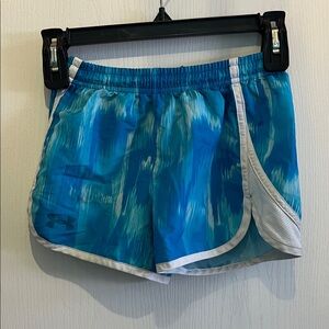 Under Armour Girl’s Athletic Shorts in Blue and White